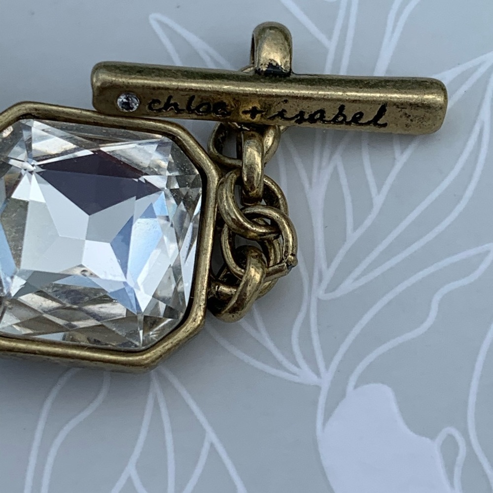 NEW Retro Glam Square-Cut Clear Crystal Bracelet Chloe + Isabel - Picture 8 of 11